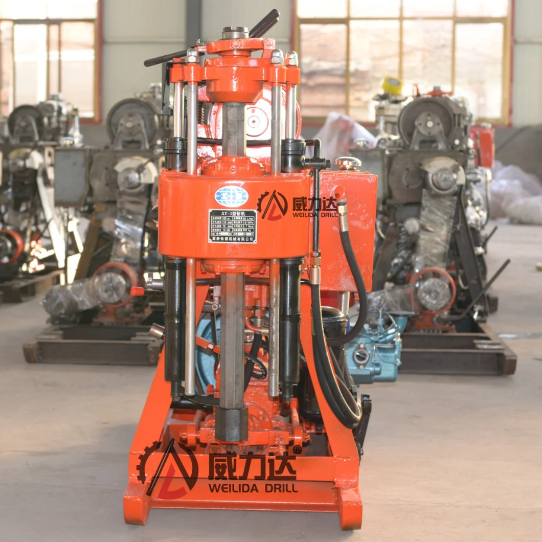 Multifuctional 100m Hydraulic Rotary Borehole Drill Rig Machine with Diesel Engine for Spt, Mining Diamond Coring